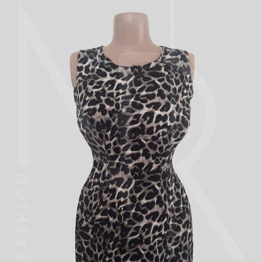 Tiger print fitted long dress