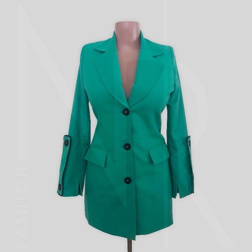 Green blazer with distinctive sleeves